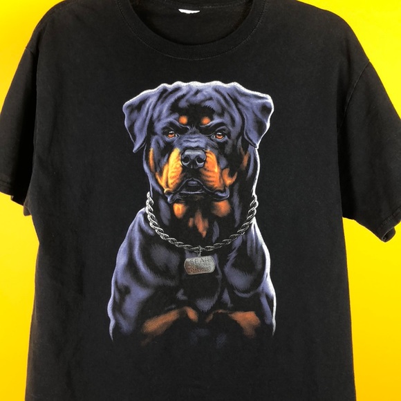 Vintage 90s Rottweiler Fear Is For Others T Shirt - Picture 2 of 3
